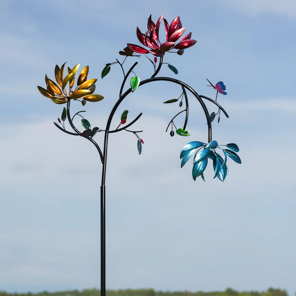 Wind Chime Outdoor Colorful Garden Spinner Butterfly Design