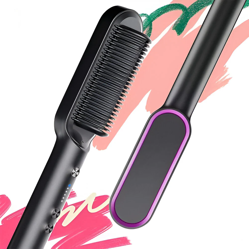 Hair Straightening Comb Heated Styling Brush Tool