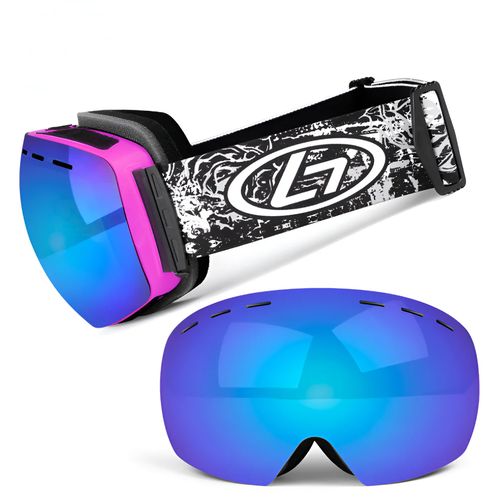 Ski Goggles Frameless Interchangeable Lens OTG Snow Eyewear