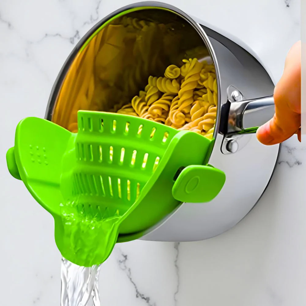 Kitchen Strainer Clip Style Pot Pasta Colander Silicone