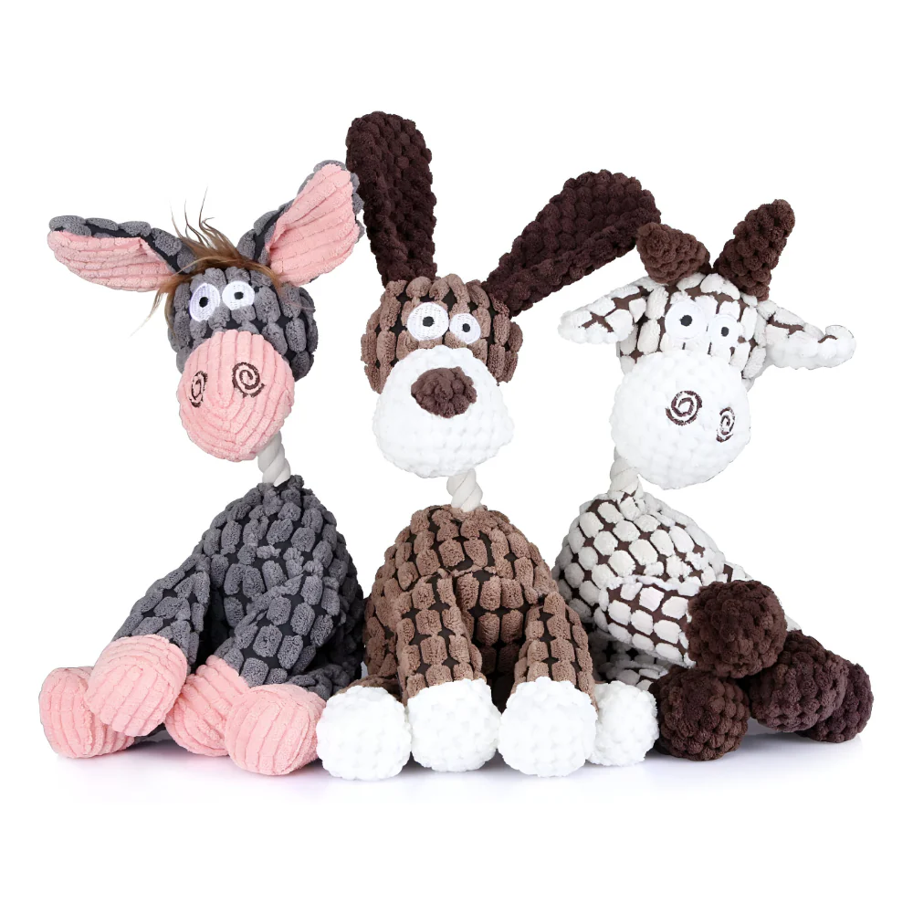 Dog Toy Rope Animal Chew Squeaker