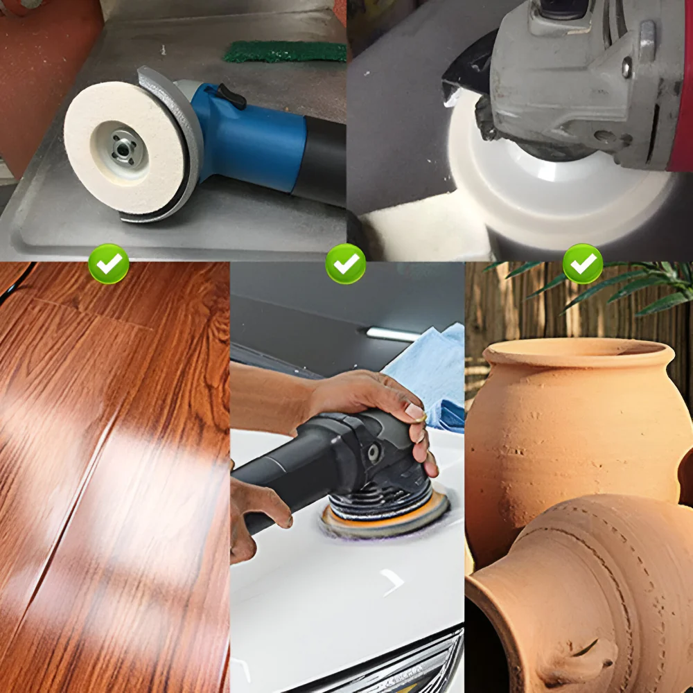Polishing Wheel Felt Disc Grinder Surface Buffing Pad Set