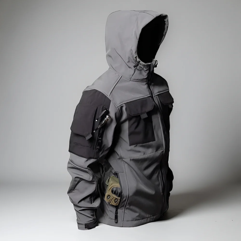 Men's Tactical Outdoor Jacket Pants Rugged Multi Pocket Hooded