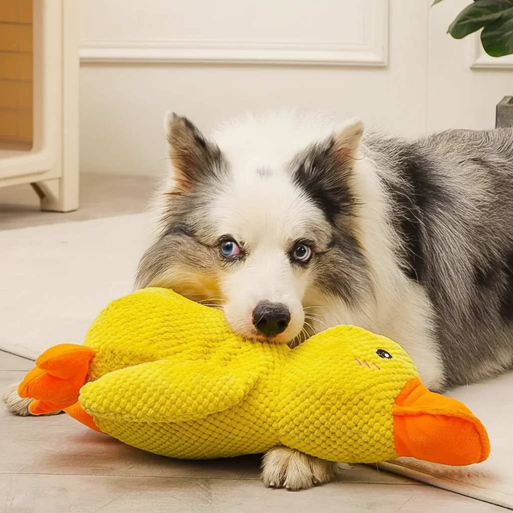 Calming Dog Toy Quacking Sound Chewing Play