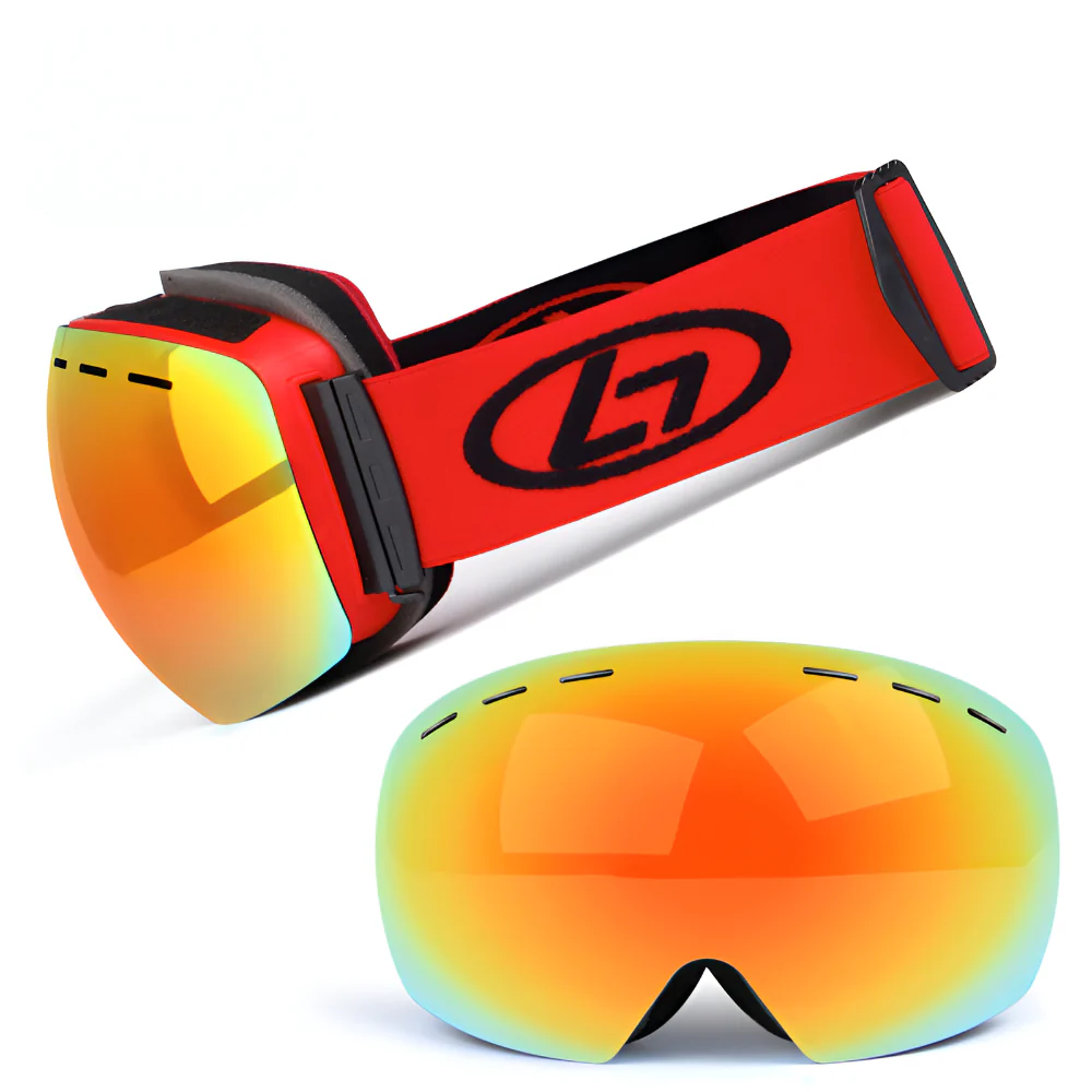 Ski Goggles Frameless Interchangeable Lens OTG Snow Eyewear
