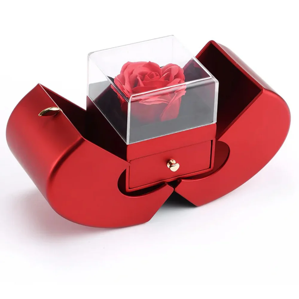 Jewelry Box Rose Apple Shaped Gift Case Soap Flower