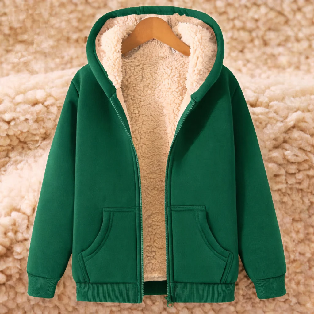 Hoodie Jacket Lined Zip Up Hooded Casual Outerwear