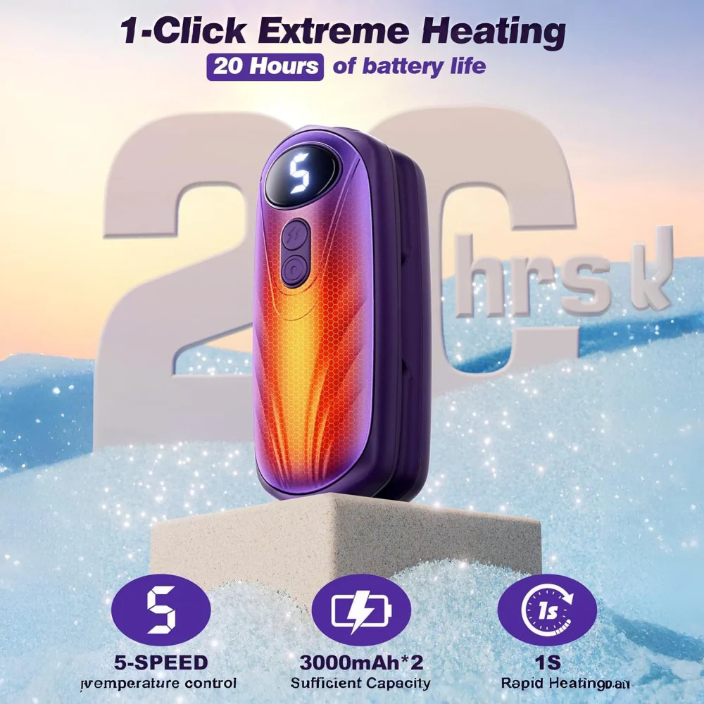 Hand Warmers Rechargeable LED Pocket Heater Set