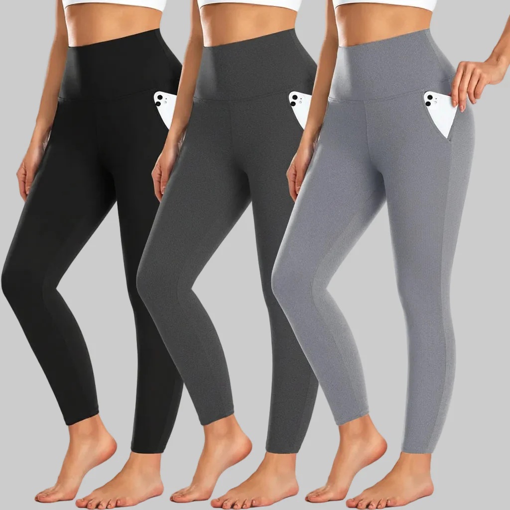 Leggings High Waist Pocket Winter Workout Pants
