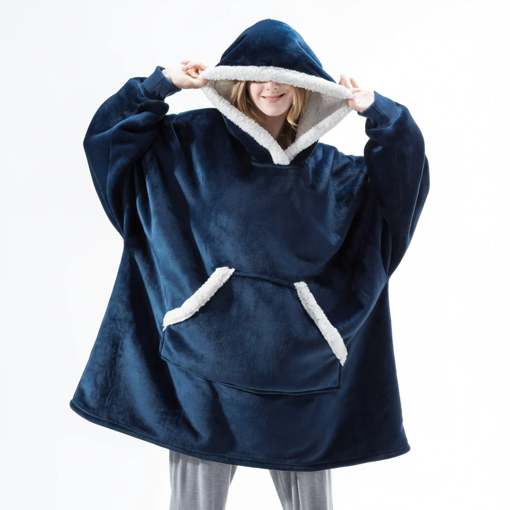Wearable  Cozy Blanket Hooded Thick Warm Blanket