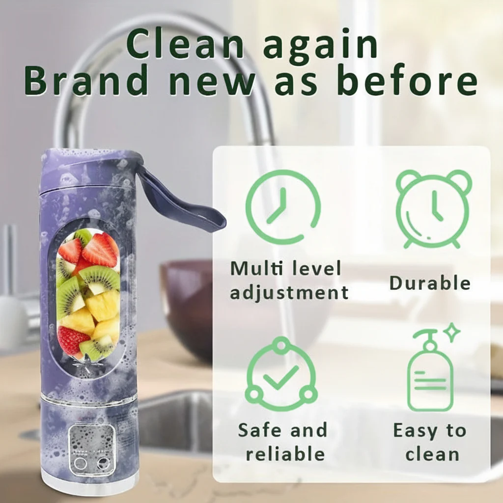 Blender Cup Portable USB Rechargeable Smoothie Juicer Bottle