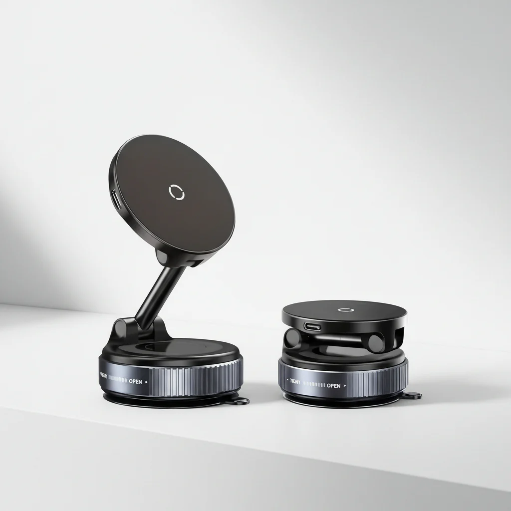 Car Charger Phone Mount Magnetic Aluminum Dashboard Holder