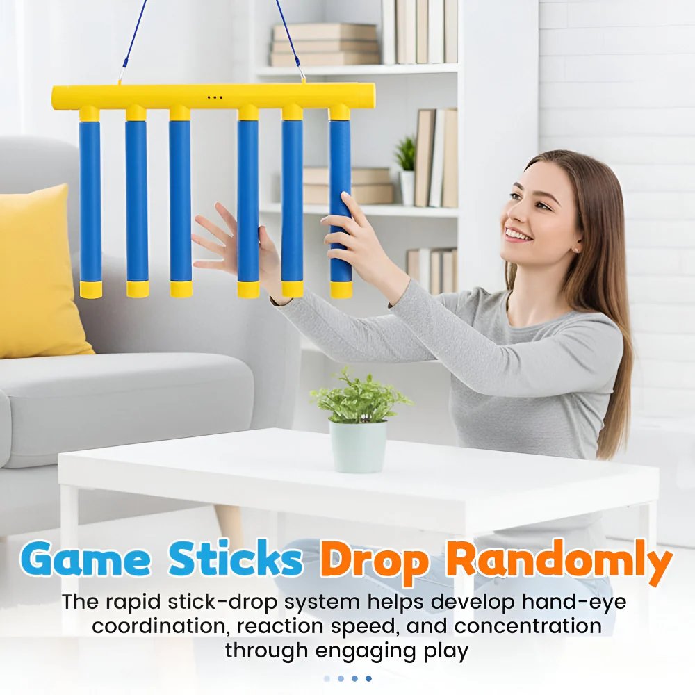 Kids Reflex Game Reaction Trainer Falling Stick Drop Challenge