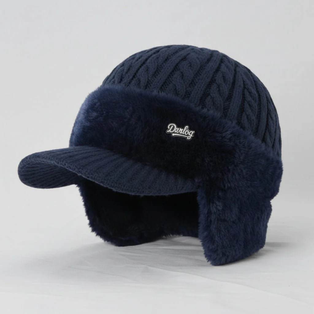 Winter Hat Trapper Ear Protection Windproof Fur Lined Cap