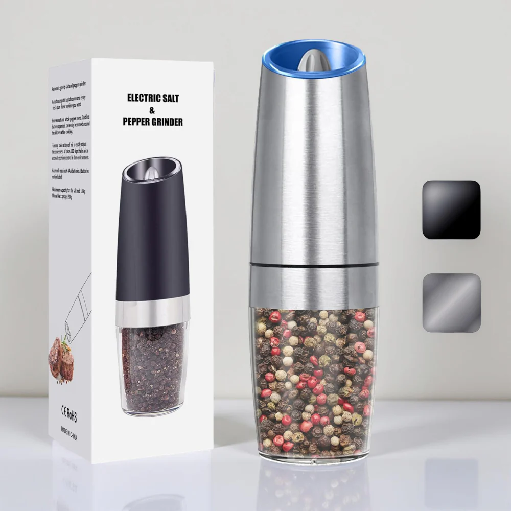 Salt Pepper Grinder Electric Gravity Adjustable Set