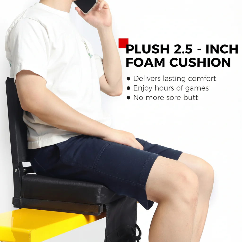 Stadium Seat Padded Folding Bleacher Chair Backrest