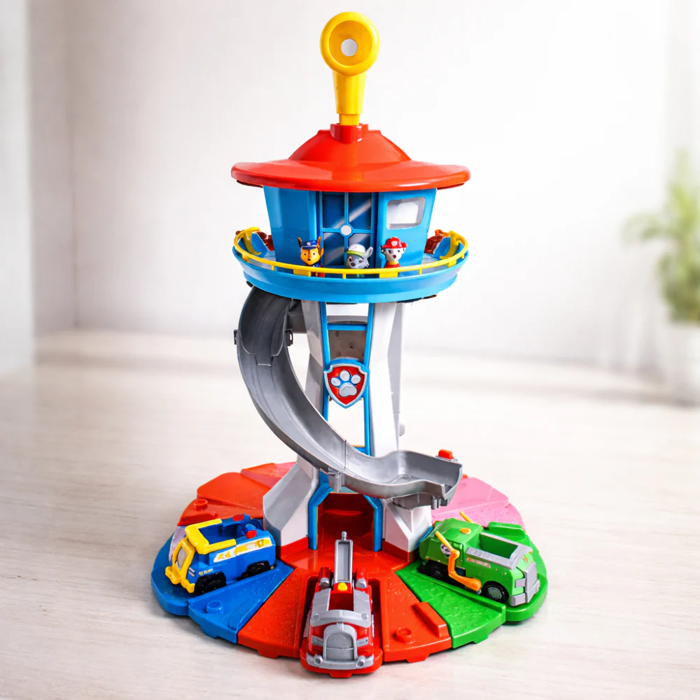 Kids Toy Car Slide Tower Racing Track Playset
