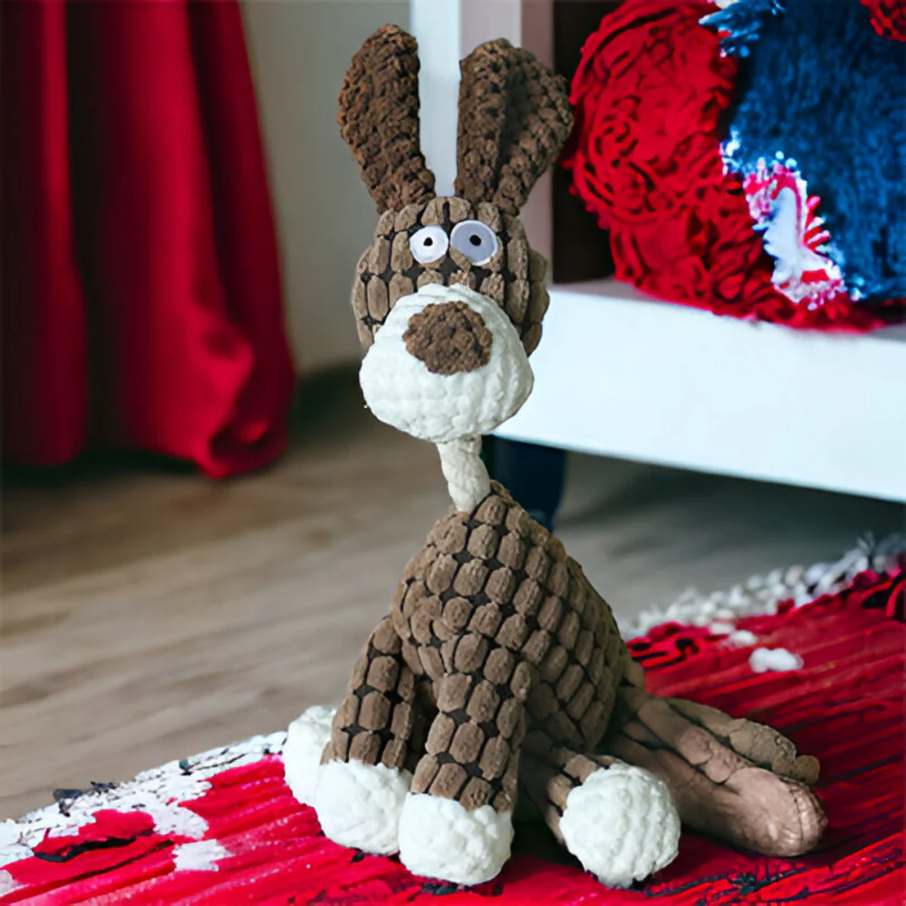 Dog Toy Rope Animal Chew Squeaker