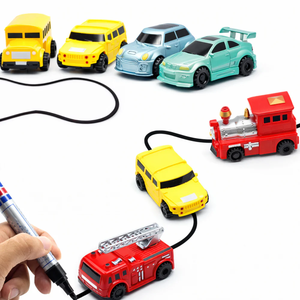 Toy Car Inductive Line Following Drawing Playset