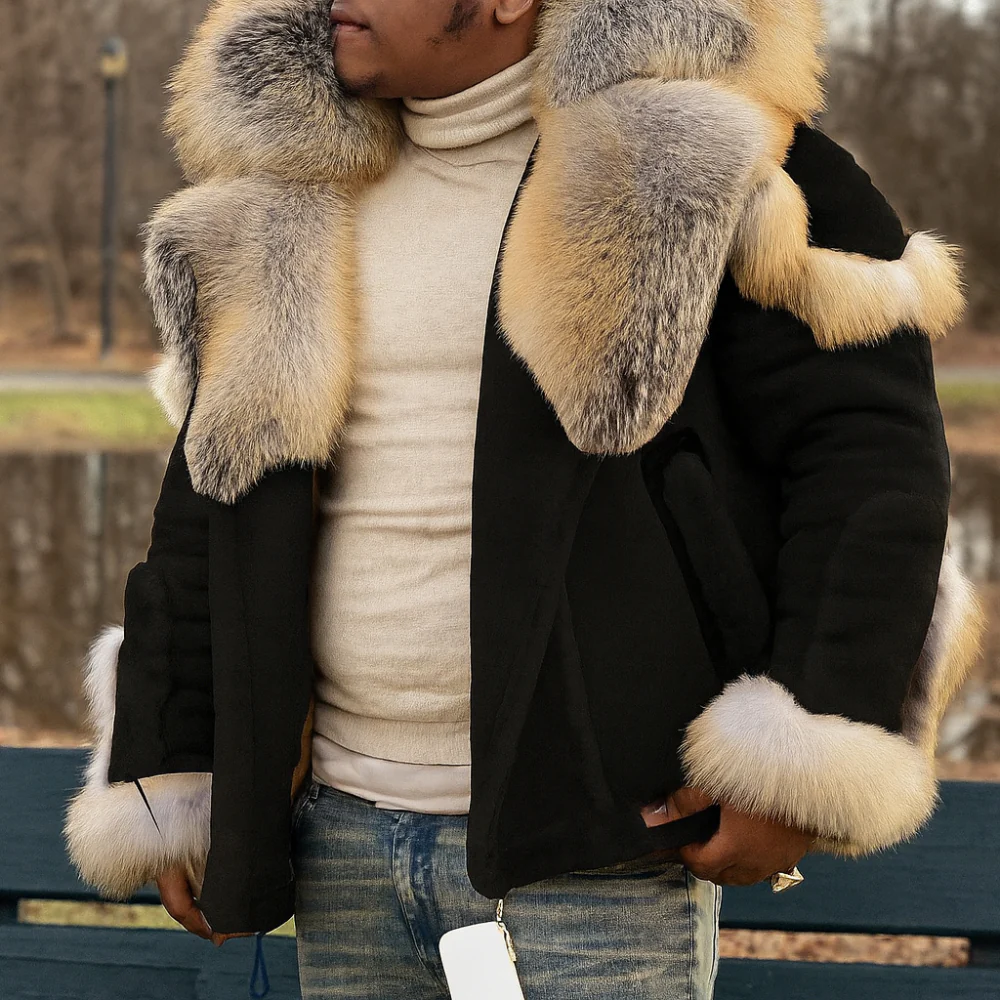 Men's Winter Coat Oversized Heavy Collar Jacket Outerwear