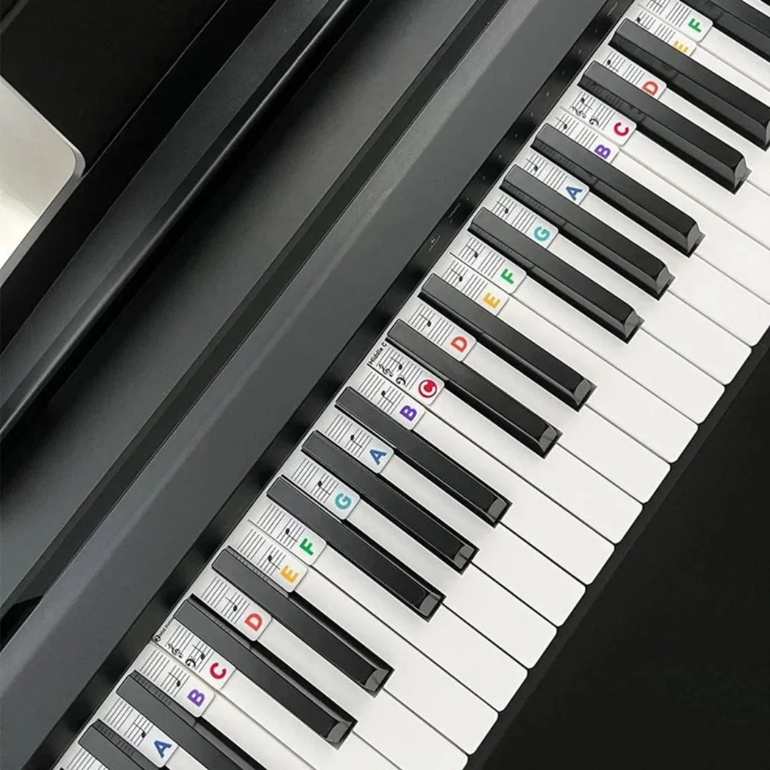 Piano Keyboard Stickers Silicone Note Labels Key Learning