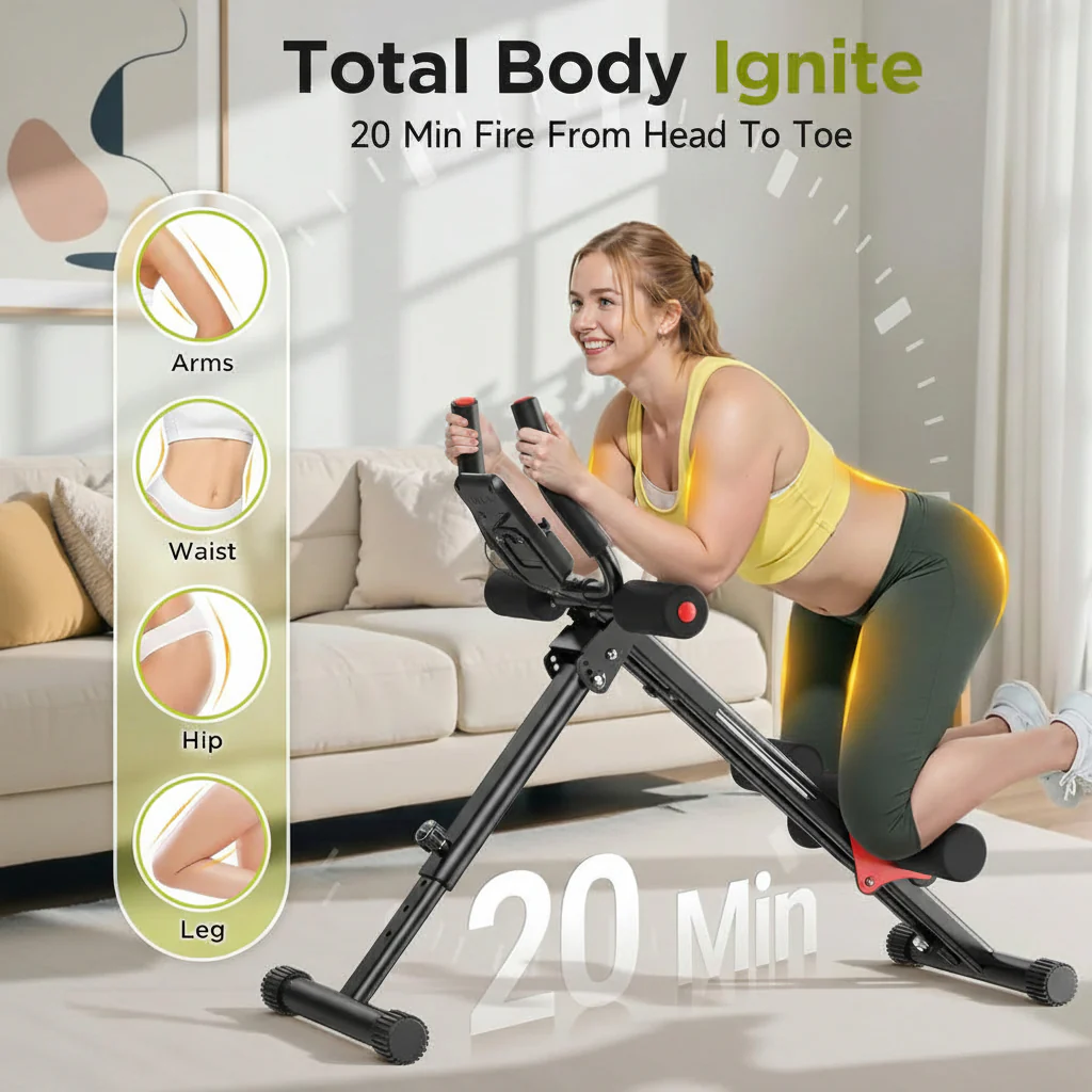 Exercise Machine Adjustable Ab Trainer Steel Frame Home Core Workout