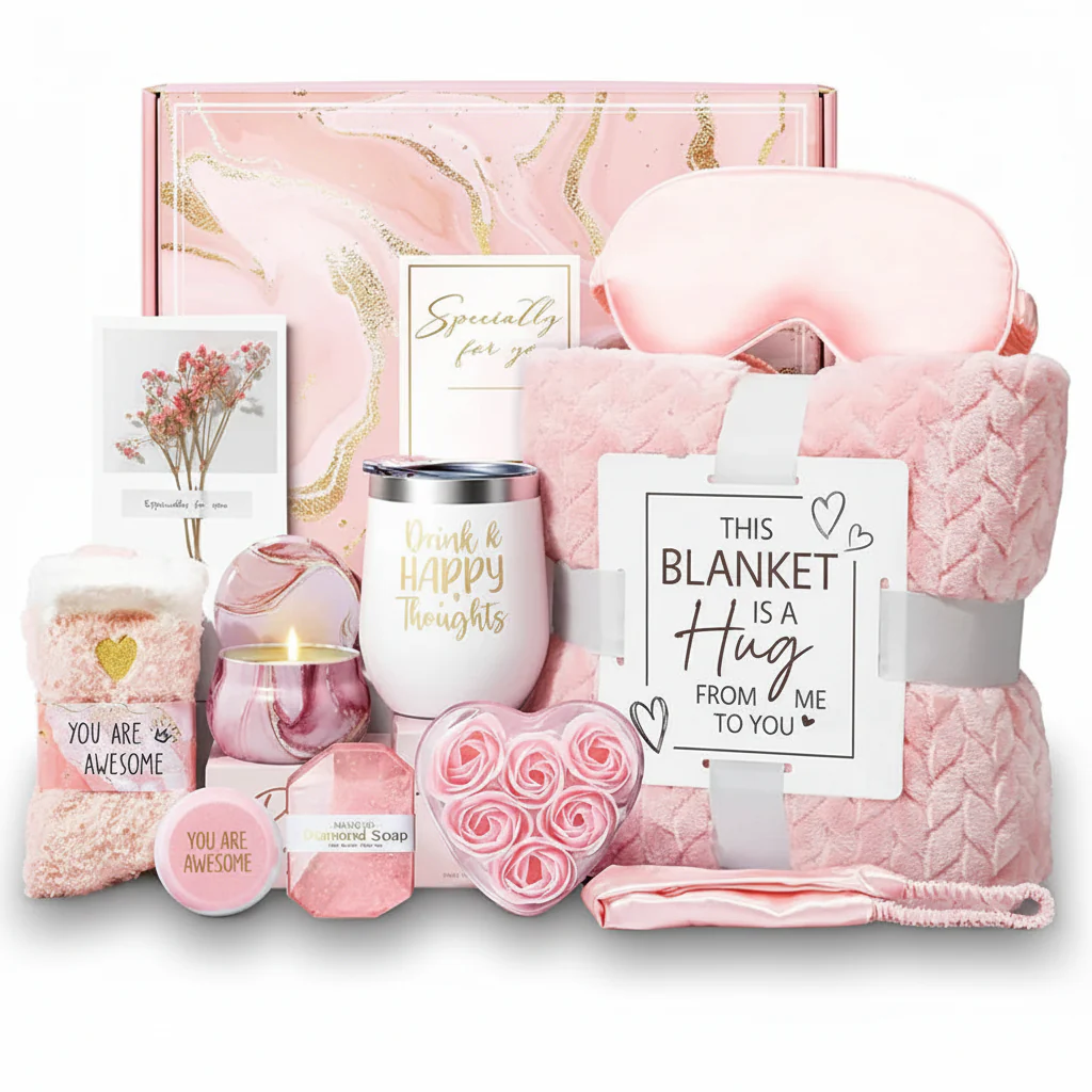 Gift Box Blanket Self Care Wedding Spa Gift Set