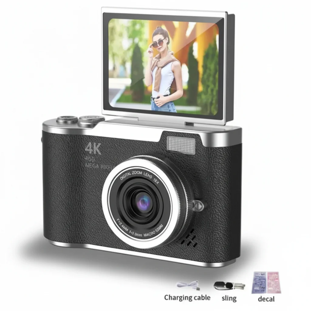 Digital Camera 4K Flip Screen 48MP 8X Zoom Compact Photo Video