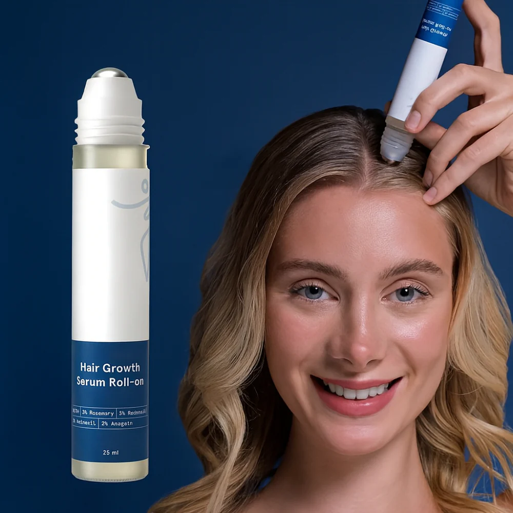 Hair Growth Serum Roll On Rosemary DHT Blocking Formula