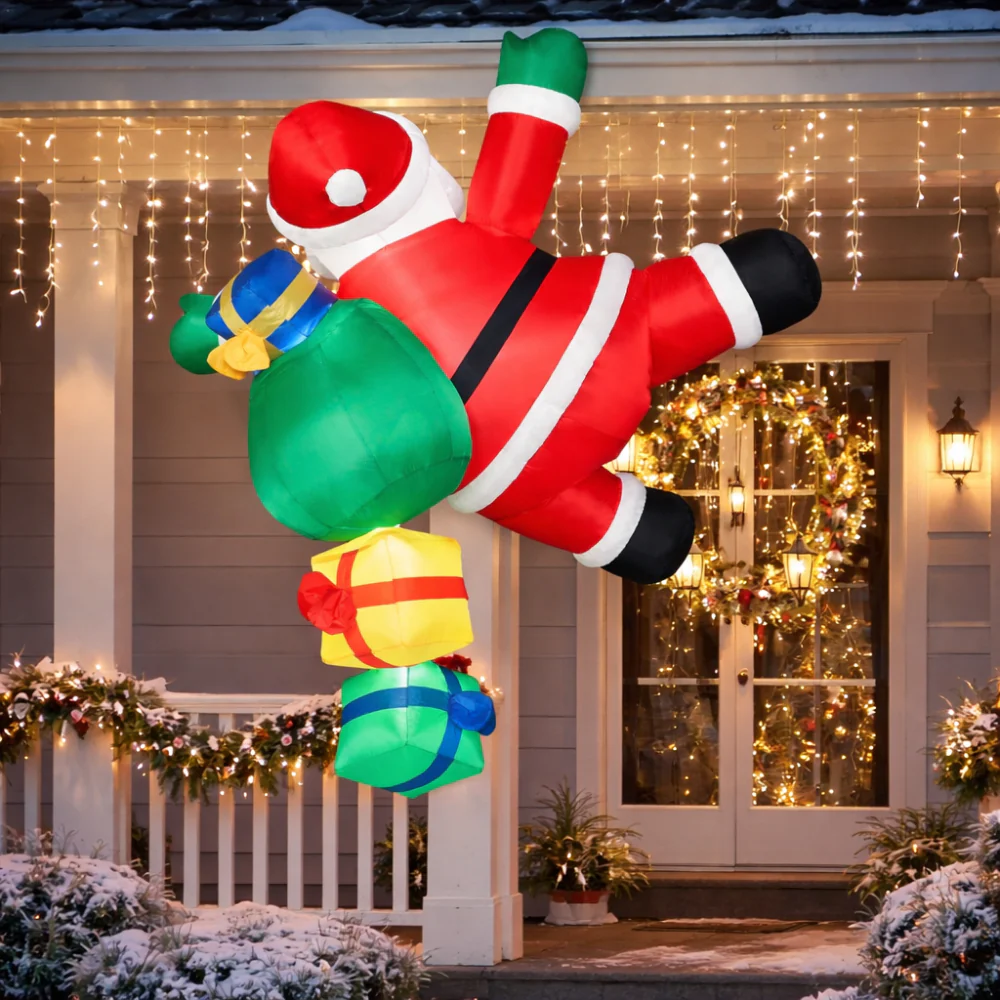 Christmas Inflatable Climbing Santa LED Lighted Outdoor Decoration