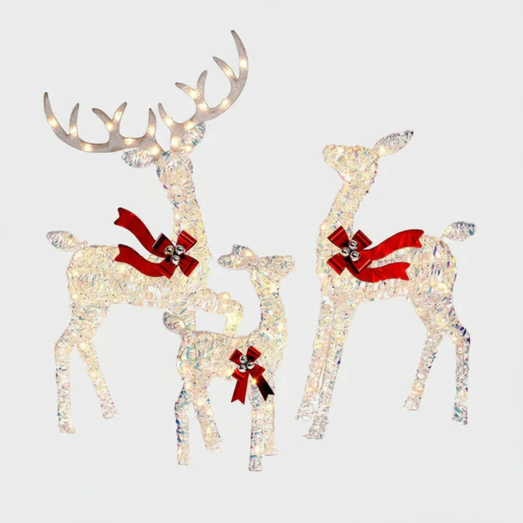 Christmas Outdoor Decorations Lighted Reindeer Family Yard Display