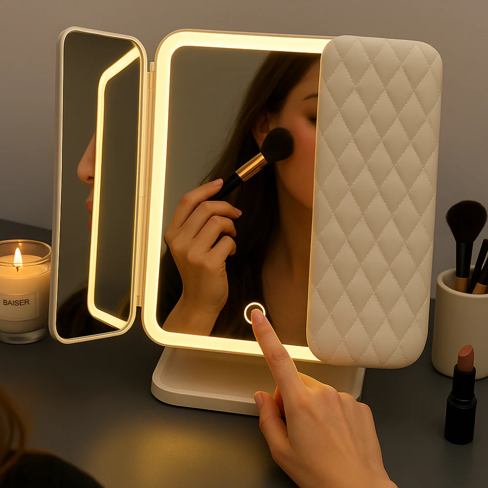 Vanity Mirror LED Adjustable Lighting Foldable Makeup Stand