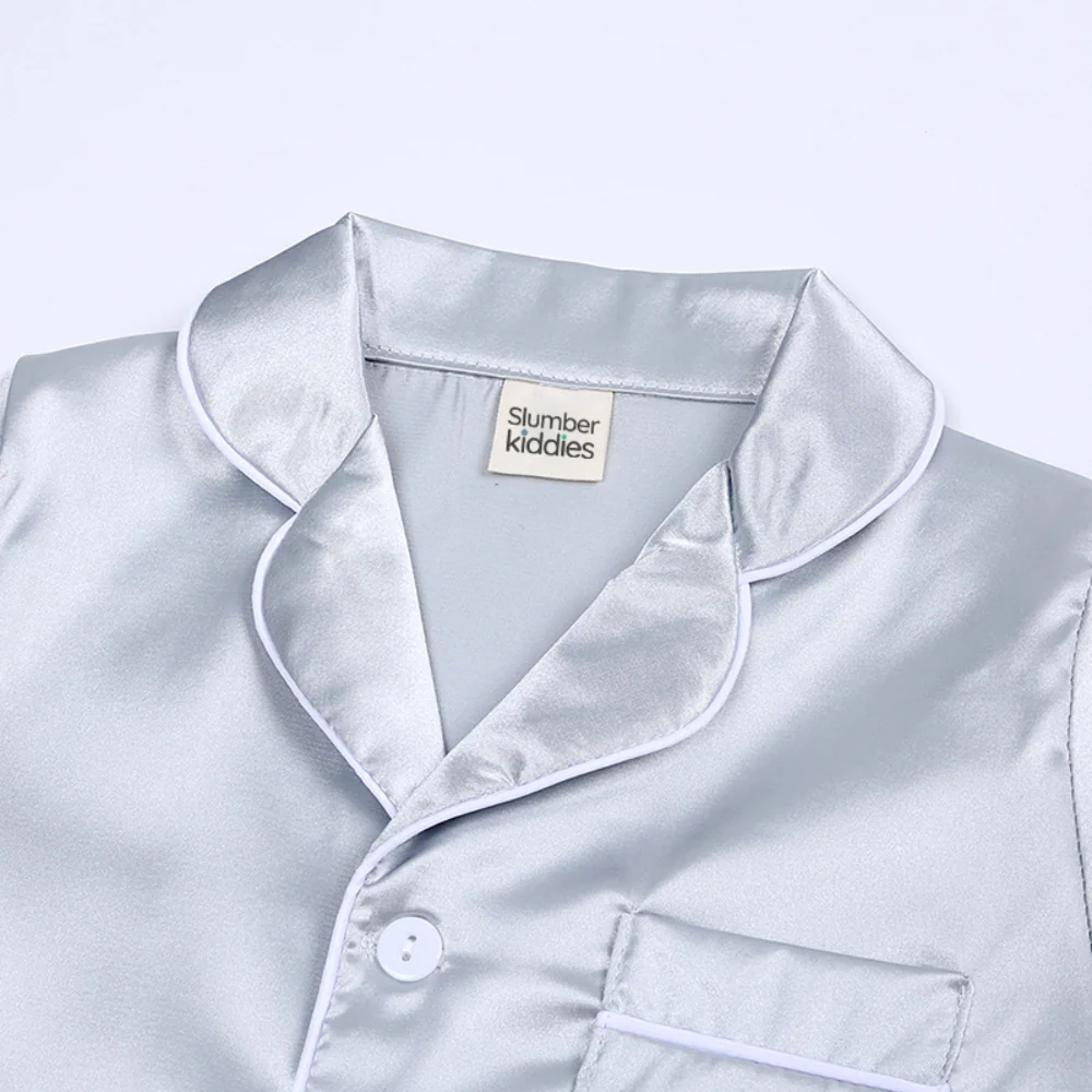 Kids Pajama Set Button Top Pants Sleepwear