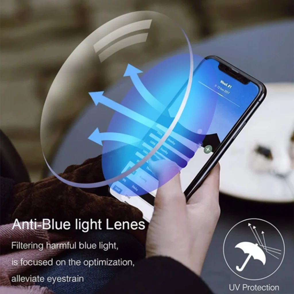 Eyeglasses Progressive Blue Light Blocking Rimless Reading Glasses