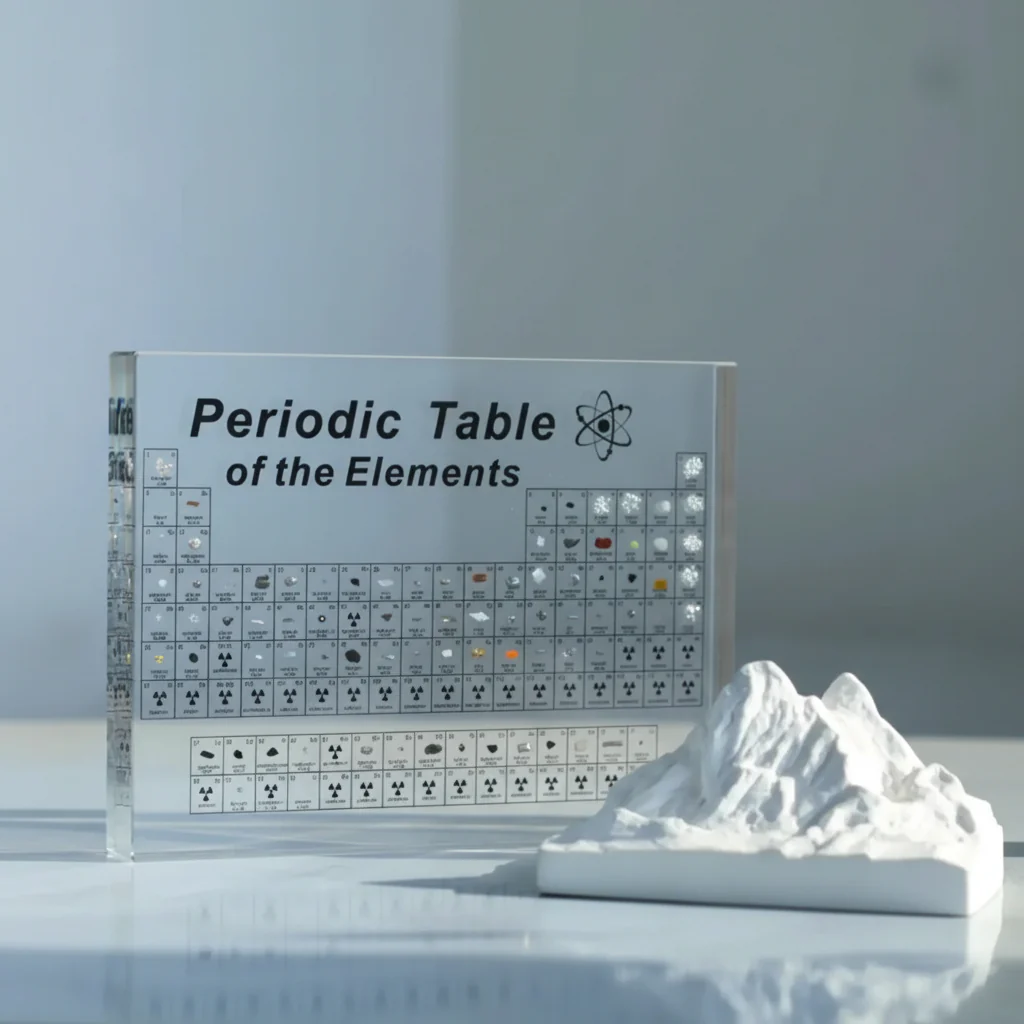 Periodic Table Acrylic Display Real Elements LED Light