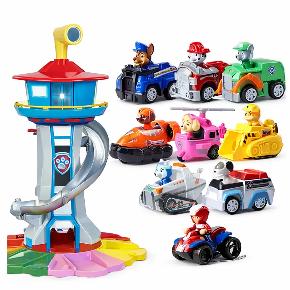 Kids Toy Car Slide Tower Racing Track Playset