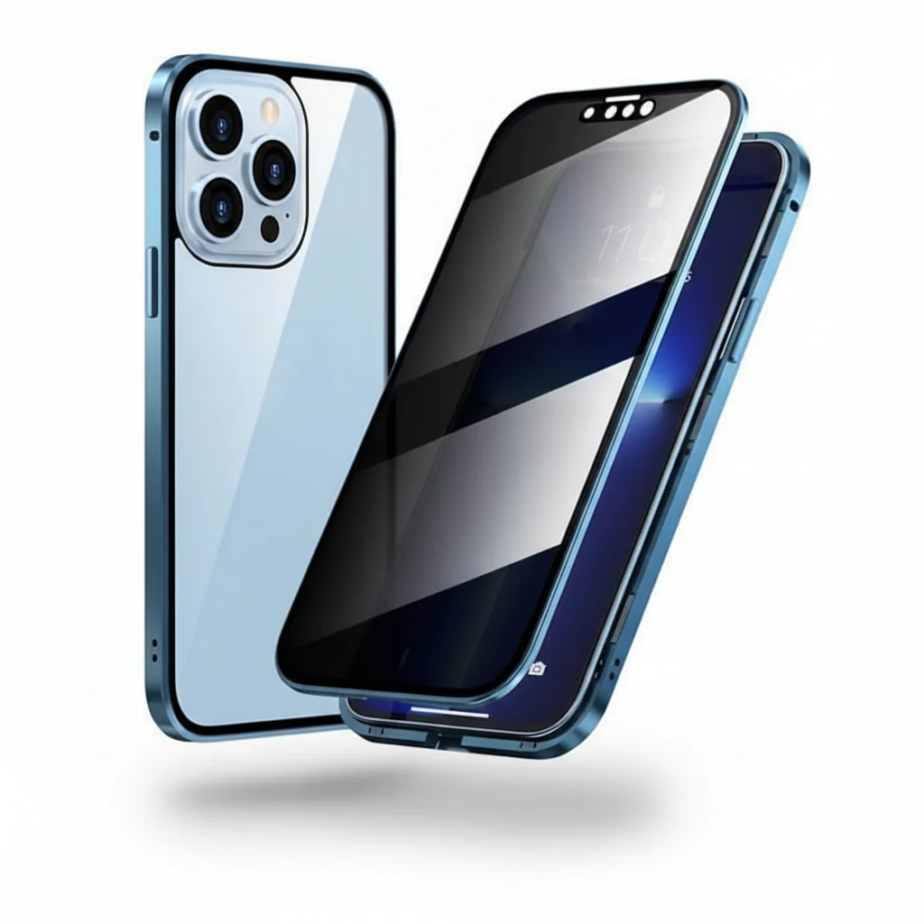 Phone Case Privacy Anti Spy 360 Degree Tempered Glass Cover