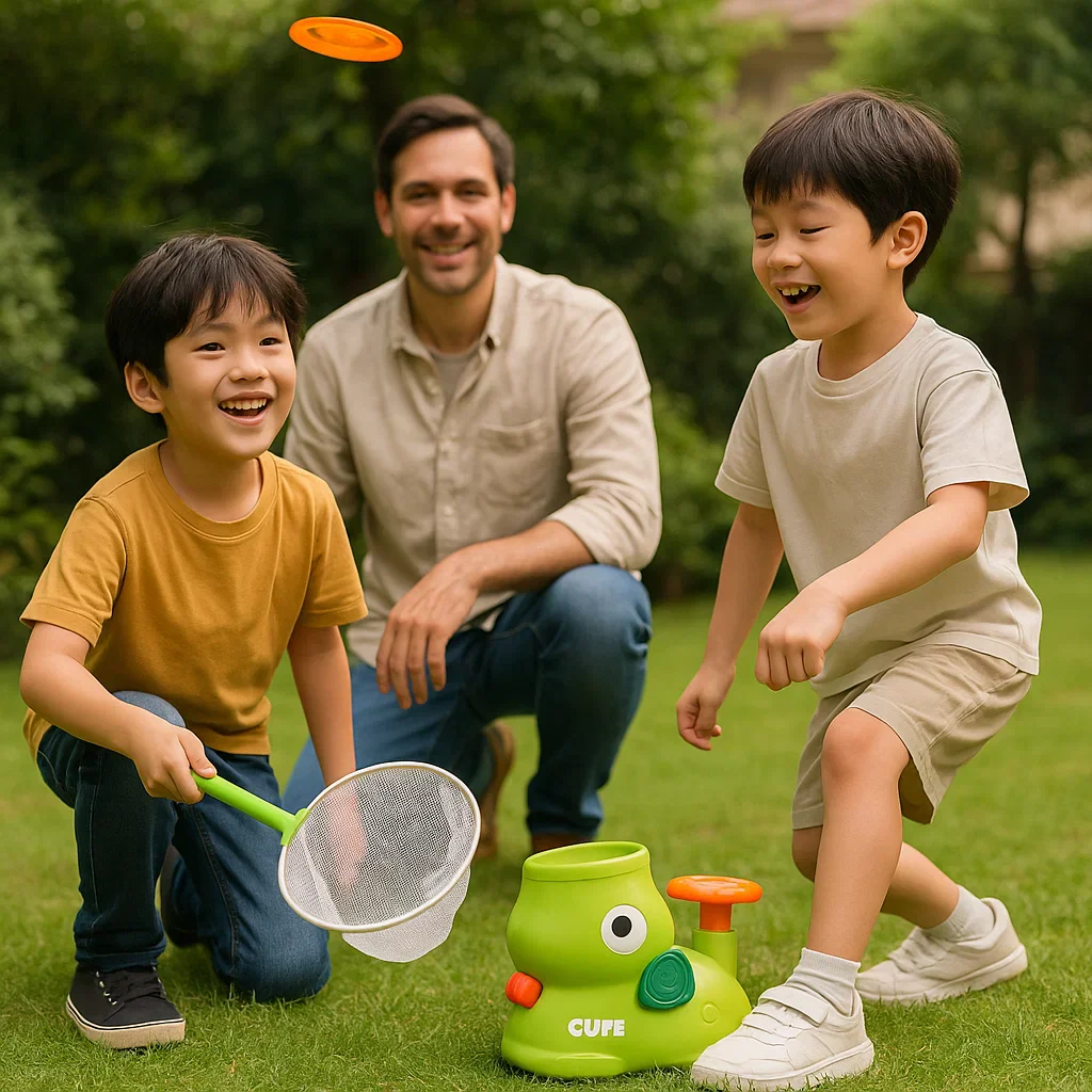 Kids Toy Frisbee Launcher Net Game Active Catch Play Set