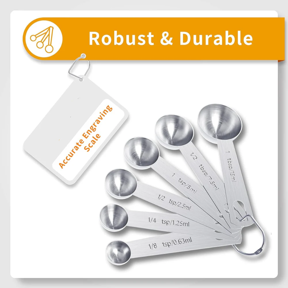 Measuring Cups Stainless Steel Set Spoons Baking Cooking