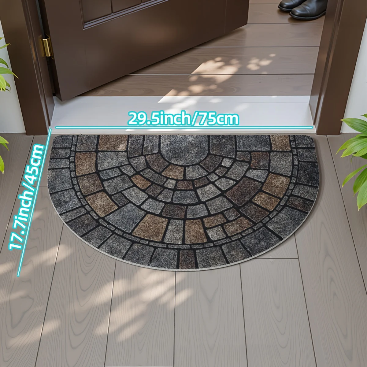 Half-Circle Mosaic Door Mat | Indoor & Outdoor Use