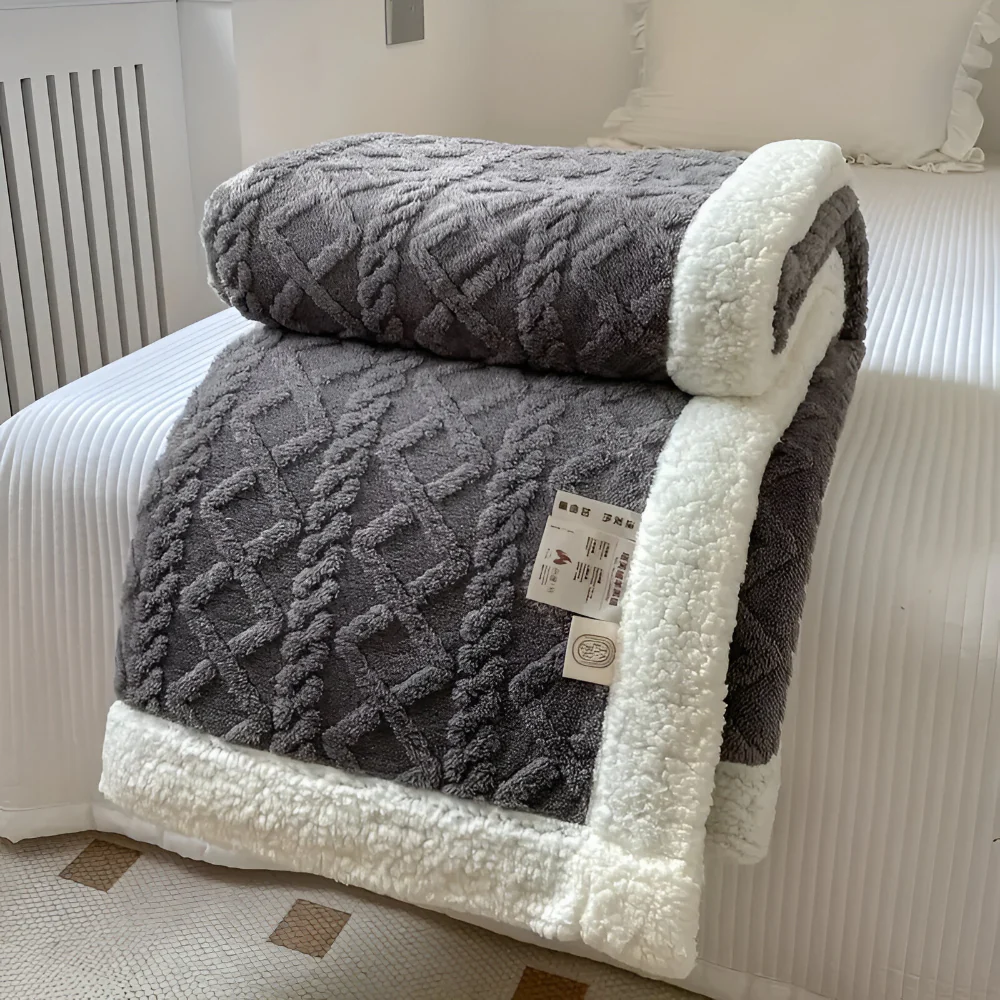 Blanket Throw Quilted Textured Layer Design