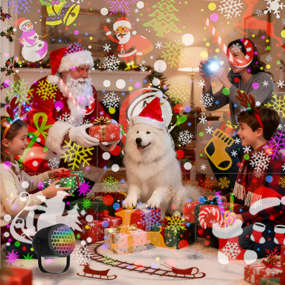 Christmas Projector Light Rotating LED Holiday Projection Lamp