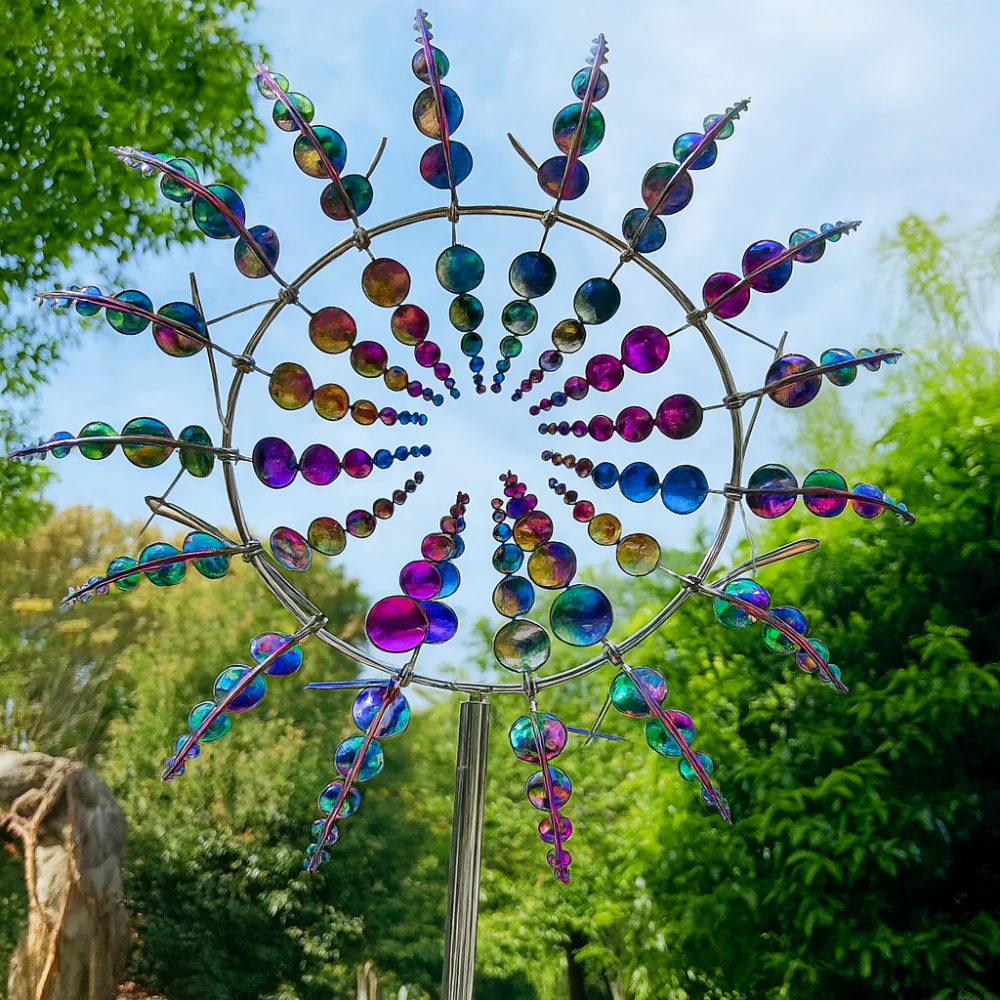 Garden Decor Metal Wind Spinner Outdoor Lawn Display
