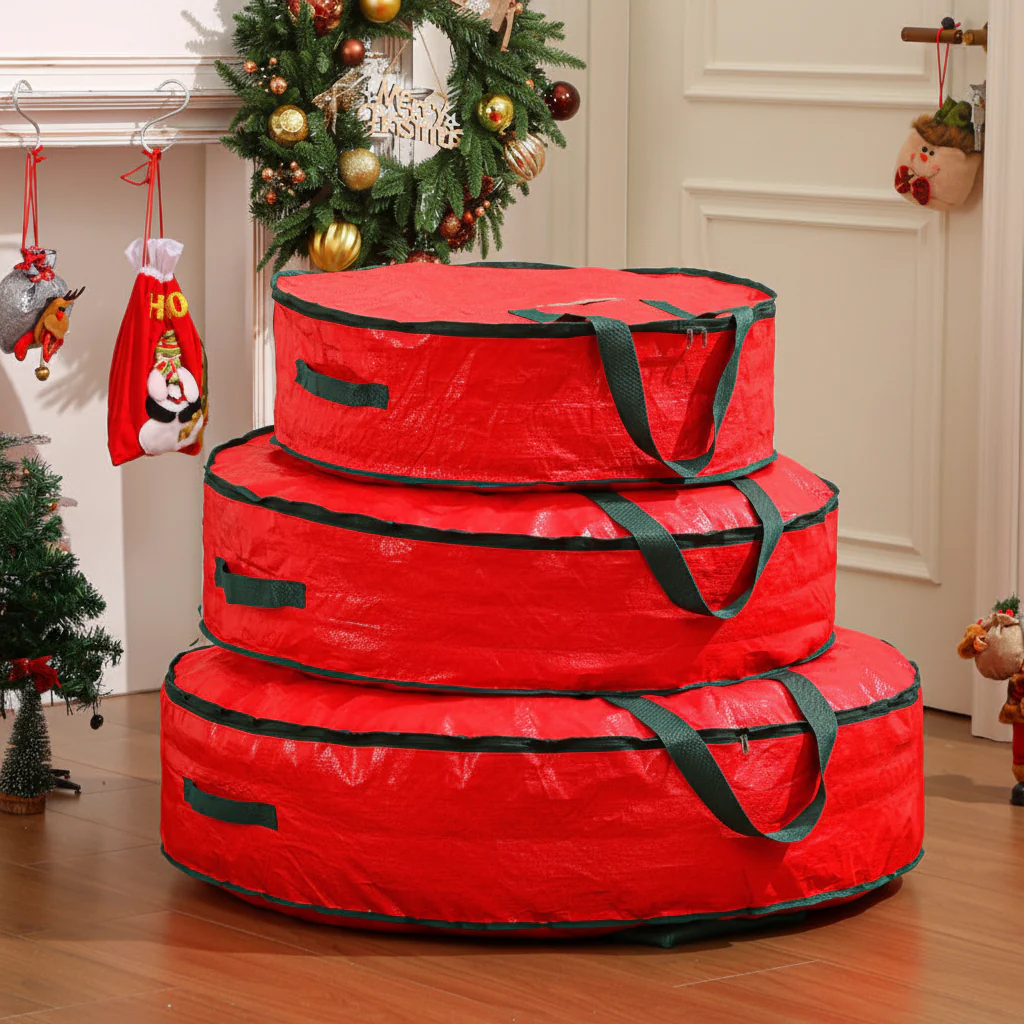 Ornament Storage Bag Polyester Christmas Decoration Organizer