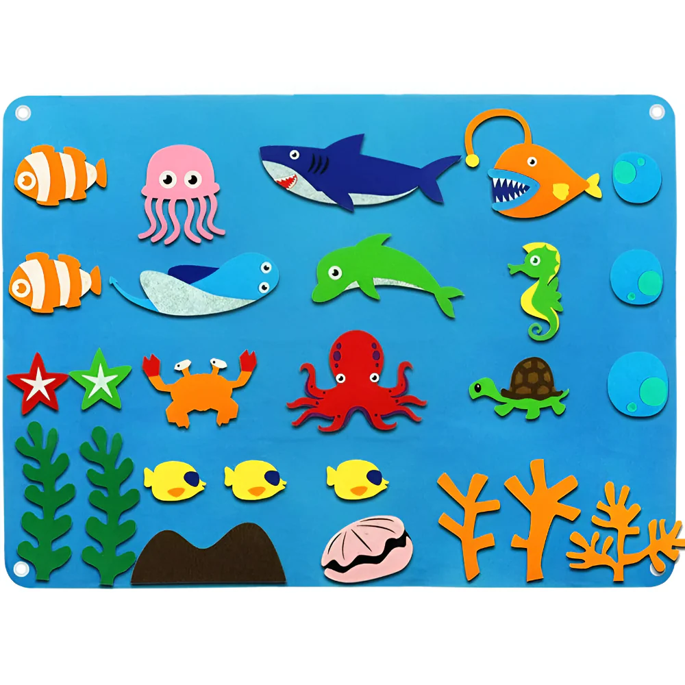 Wall Art Felt Board Interactive Kids Learning Display