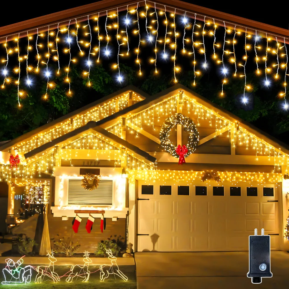 Christmas Outdoor Lights LED Curtain Hanging Display