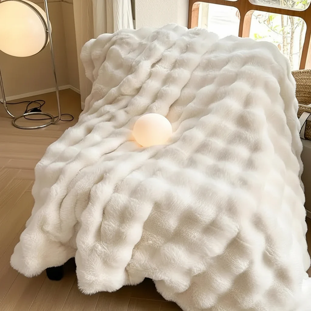 Throw Blanket Faux Fur Plush Soft Cozy Sofa Bed Cover