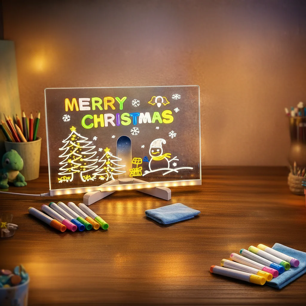 Wall Art LED Drawing Board Kids Reusable Light Up Writing Tablet