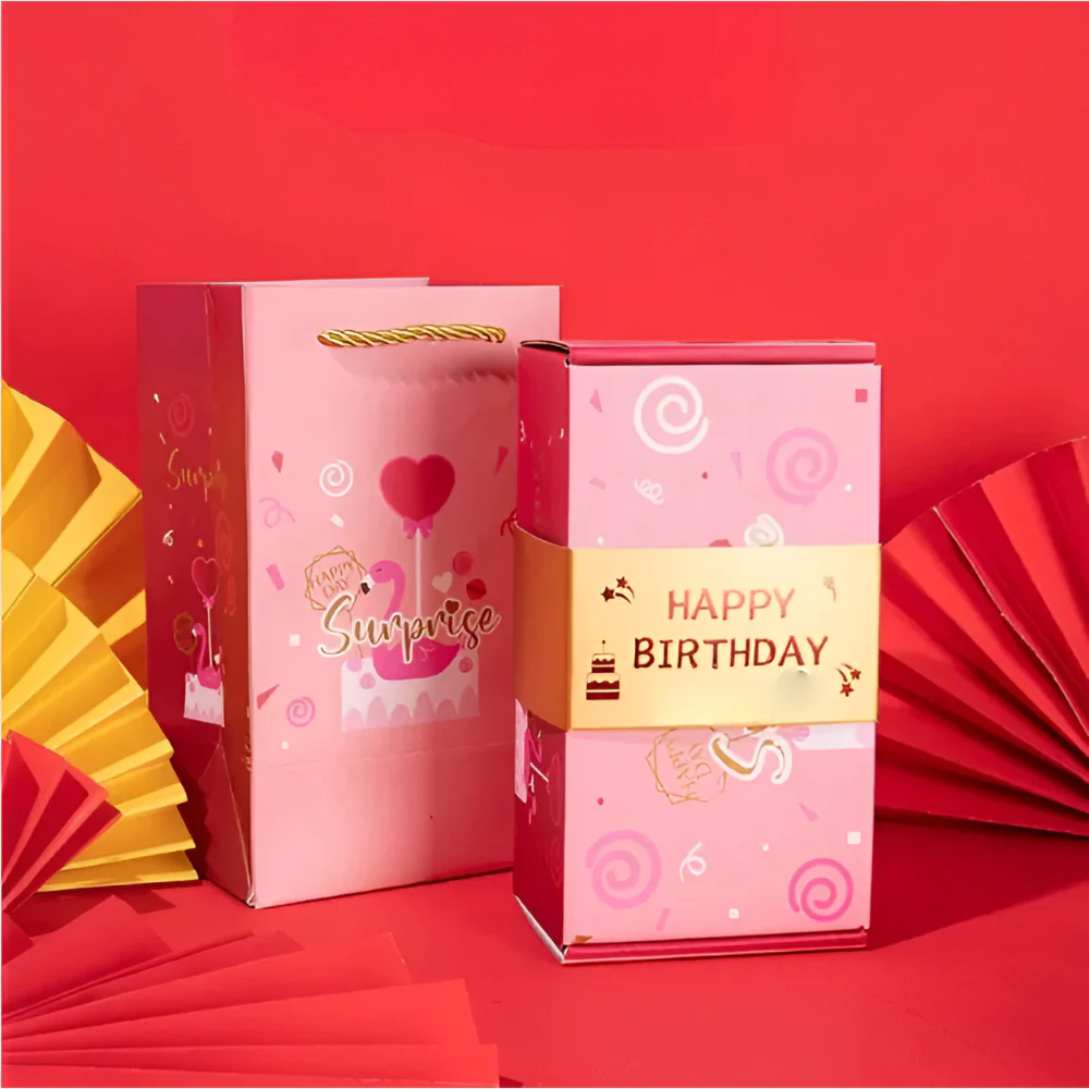 Celebration Gift Box Pop Up Surprise Card Set Message Holder