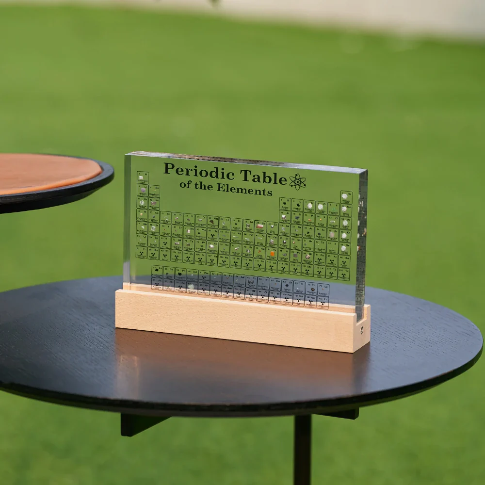 Periodic Table Acrylic Display Real Elements LED Light